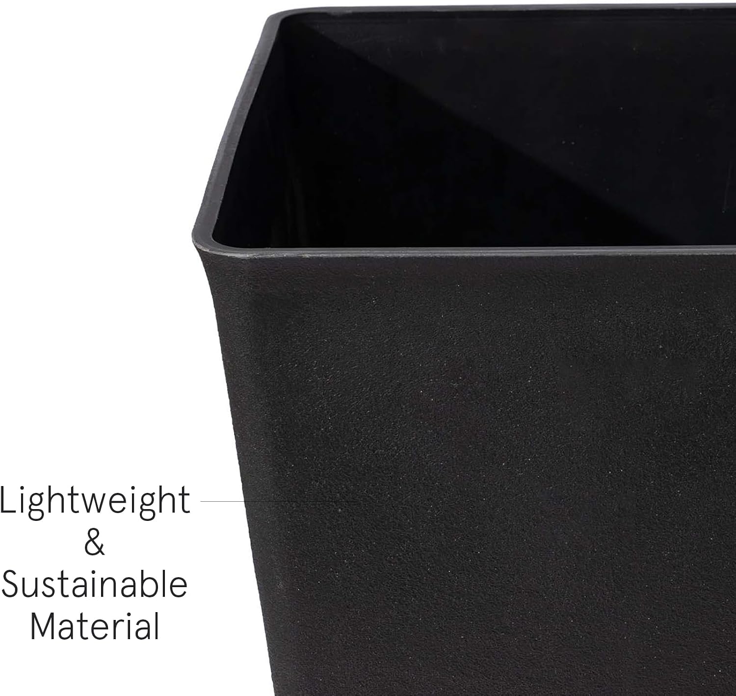 LA JOLIE MUSE Tall Outdoor Large Rectangular Planters Set of 2, 30 Inch | Tall Black Planters with Shelf Insert, Extra