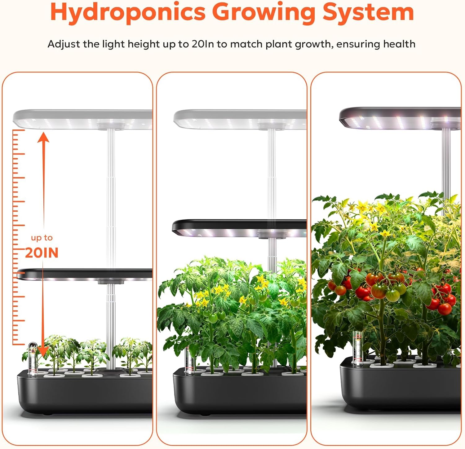 owltron Hydroponics Growing System Kit, 12 Pods Indoor Herb Garden with 24W LED Grow Light Full Spectrum, Planting