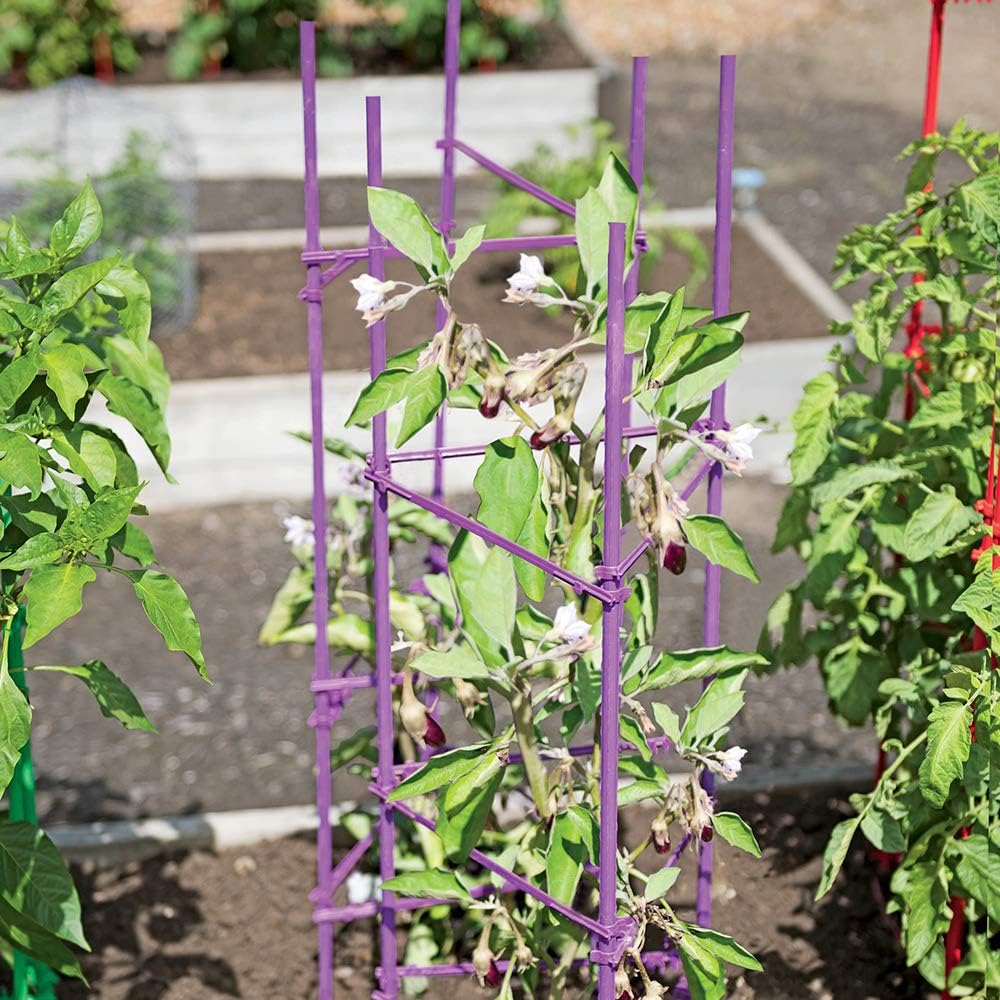 Tomato Cage 5ft 6-Pack Large Tall Tomato Cages Tomato Stakes Plants Supports Garden Stakes,40 Clips and Plant Ties