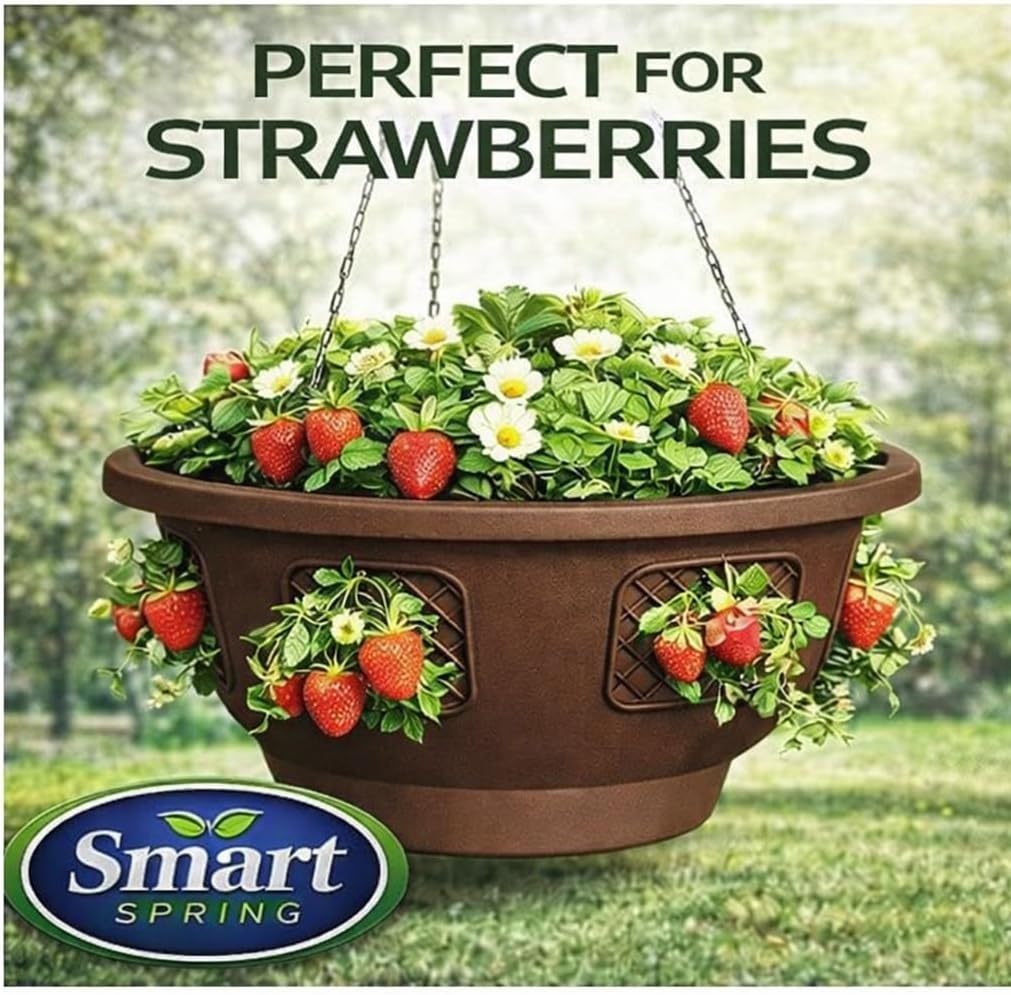 Ultimate Hanging Baskets - Strawberry, Tomato, Flower, and Herb Outdoor Planters - Use Garden Pots for Growing Plants