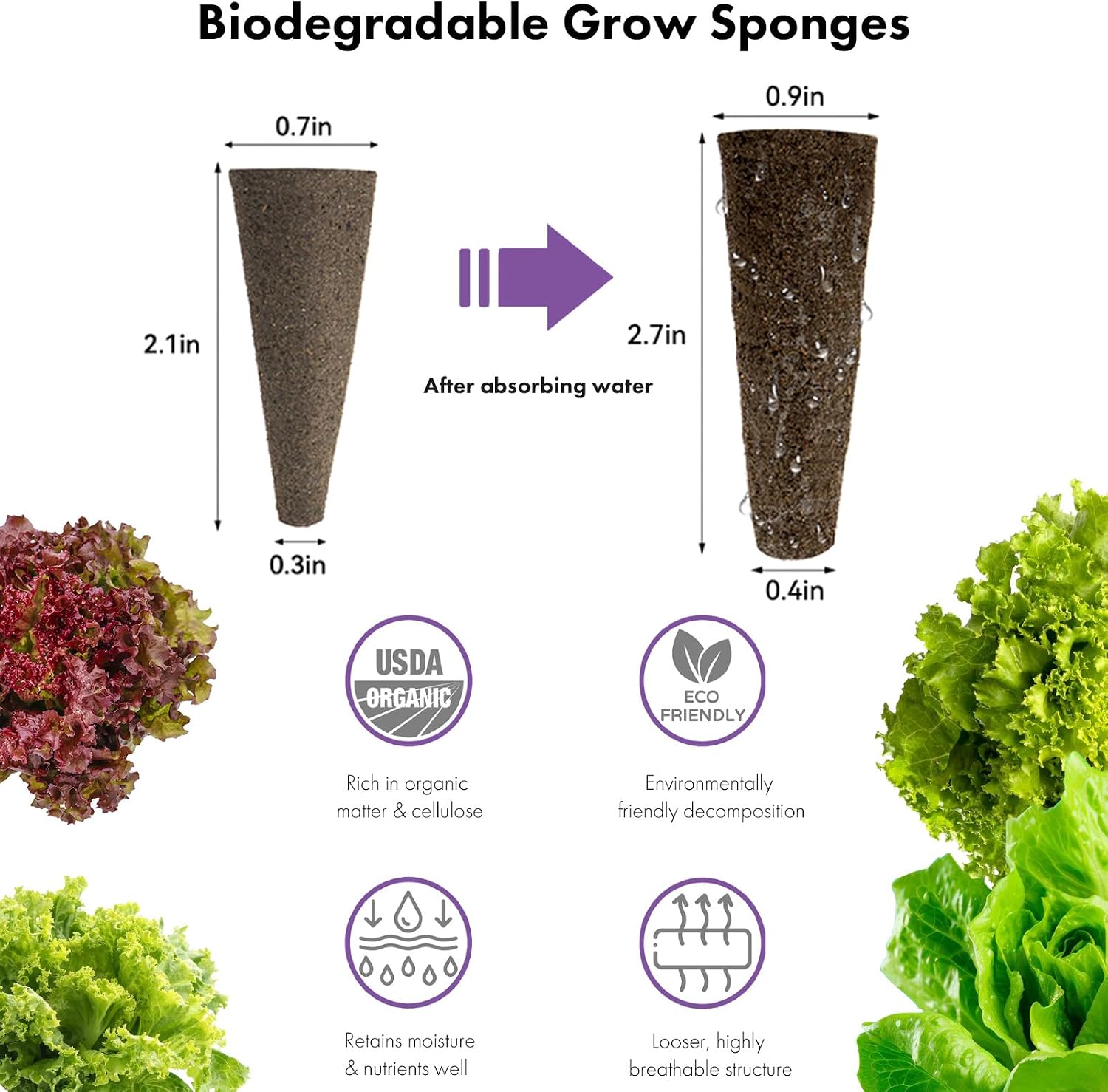 LYKOCLEAN Salad Romaine Lettuce Seed Pods for AeroGarden,Ahopegarden, iDOO Hydroponics Growing System,350 Seeds+