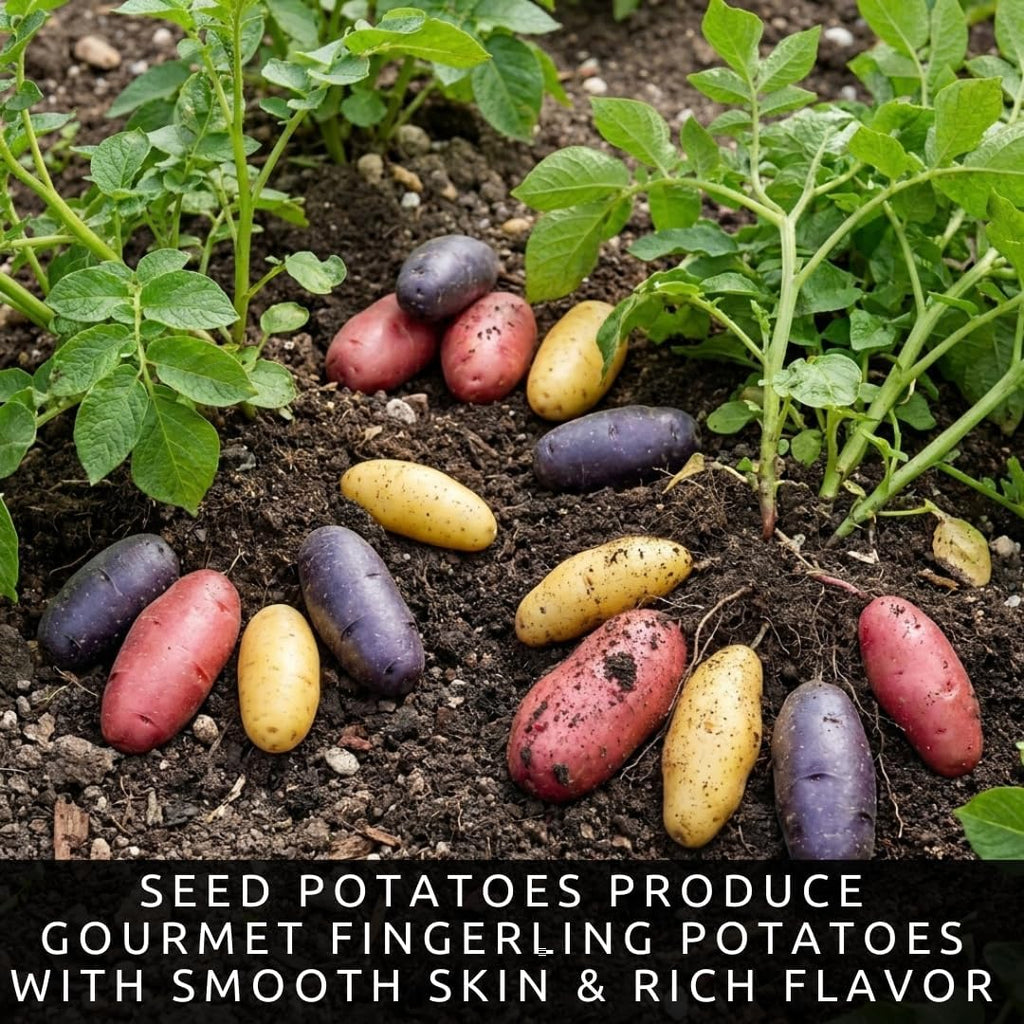Fingerling Seed Potatoes Variety Pack | Premium Potatoes | Heirloom Mix for Home Gardens | Excellent Yield & Flavor
