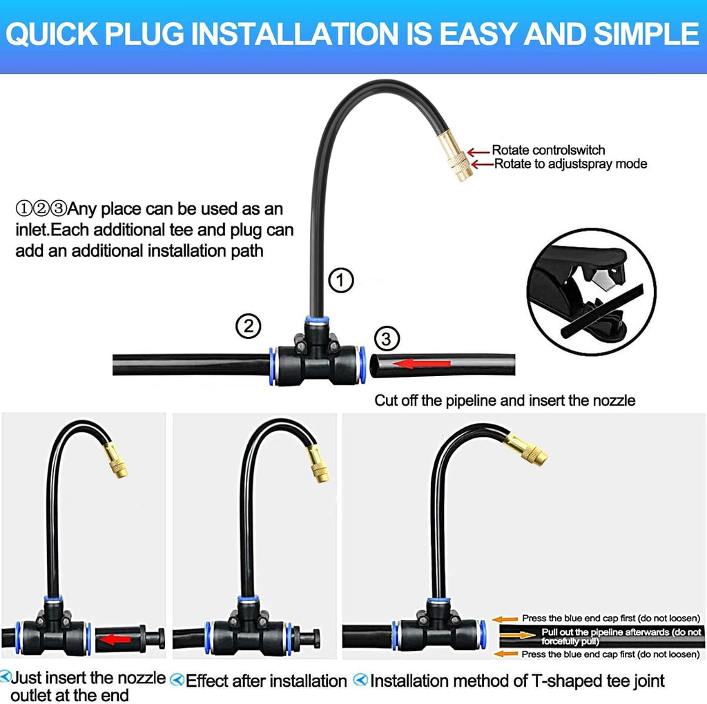 360° Adjustable Drip Irrigation System for Garden,Automatic Watering System | 12mm Large-Diameter Tubing,High-Flow
