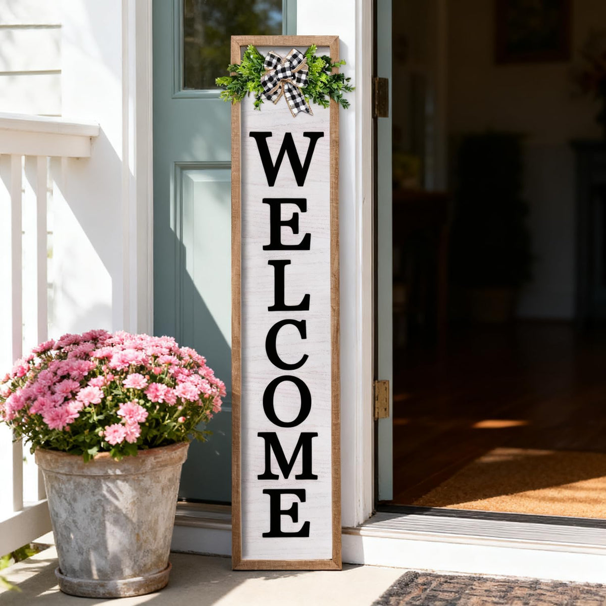 3D Outdoor Welcome Sign, 45"X9", Wood