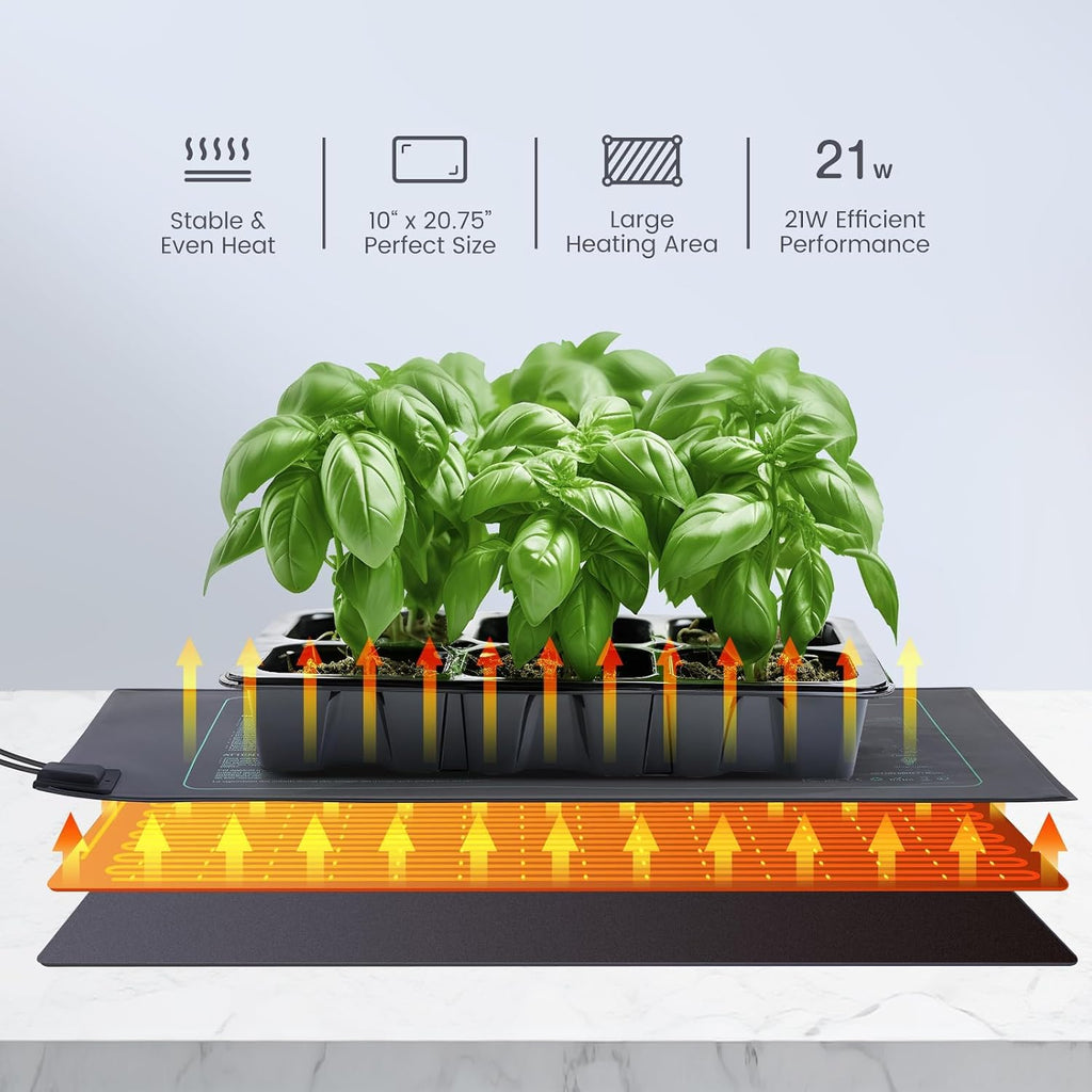 LUXBIRD 4 Pack Daisy Chain Seedling Heat Mats for Indoor Plants, Green Houses, Germination, Hydroponic Garden