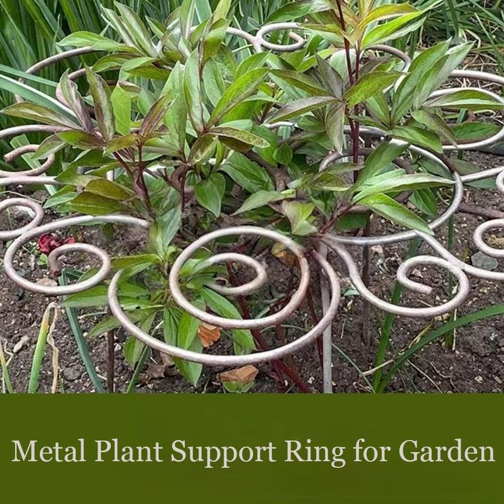 Metal Plant Support Ring, Garden Plants Support Stakes for Flowers Vegetables, Iron Plant Cage, Peony Cage Stand