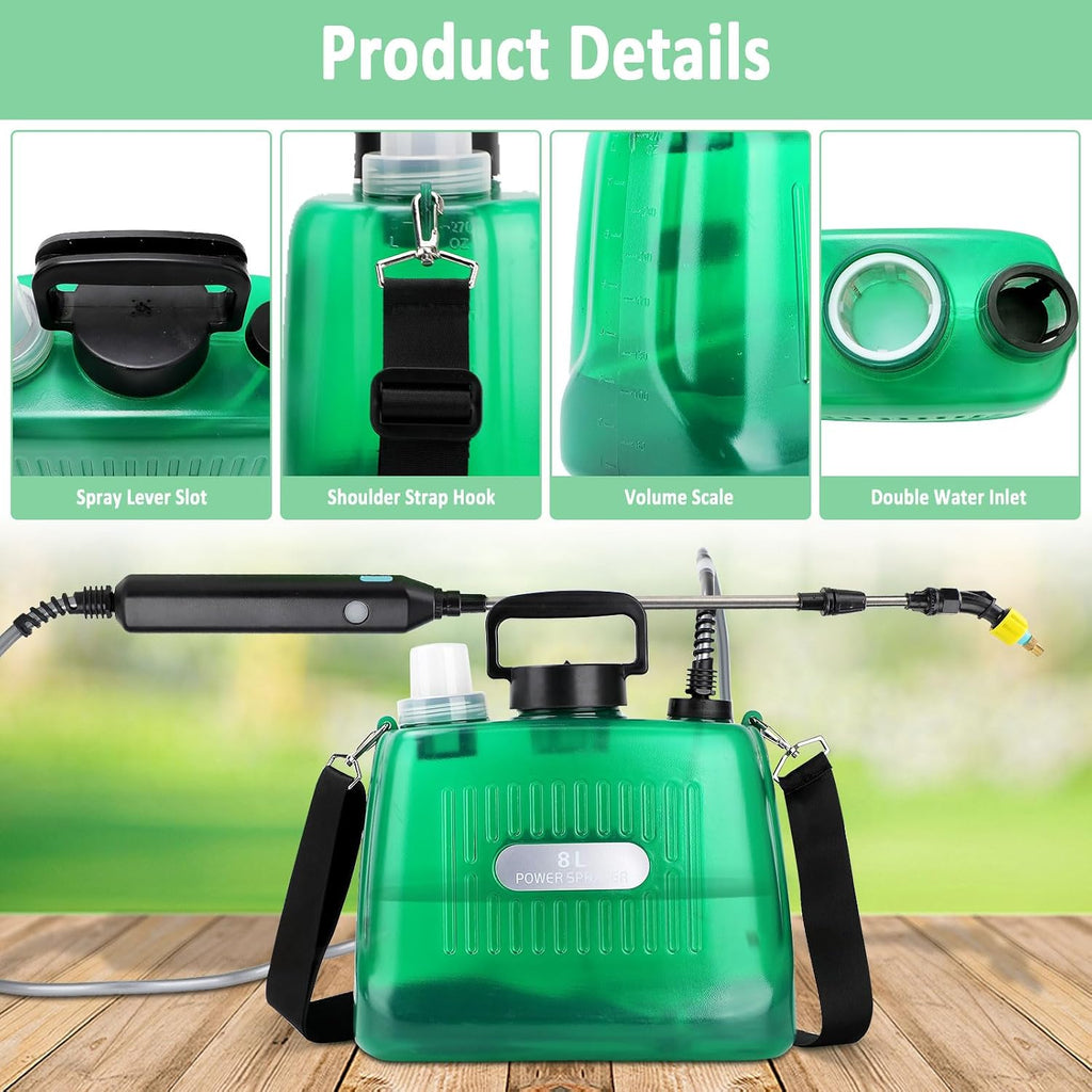 Battery Powered Sprayer, 2 Gallon Electric Sprayers in Lawn and Garden Sprayer Pump Sprayer Outdoor Battery Operated