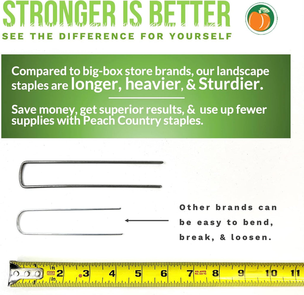 Peach CountryPeach Country Galvanized Garden Stakes Landscape Staples: 6 Inch Sod and Fence Stake - Sturdy Rust