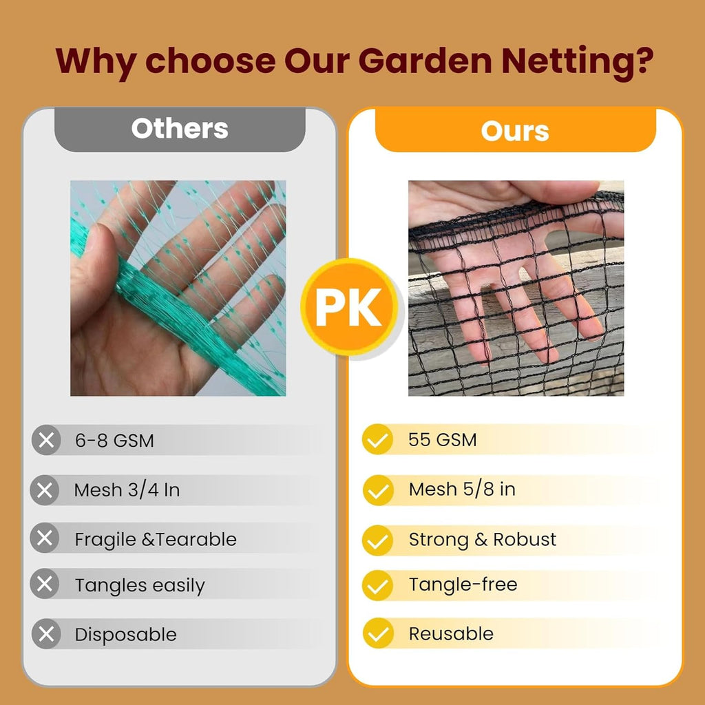 Plastic Mesh Fence Deer Fencing 4x75ft,Reinforced Edges,55gsm Heavy Duty Temporary Fence,Ideal for Garden
