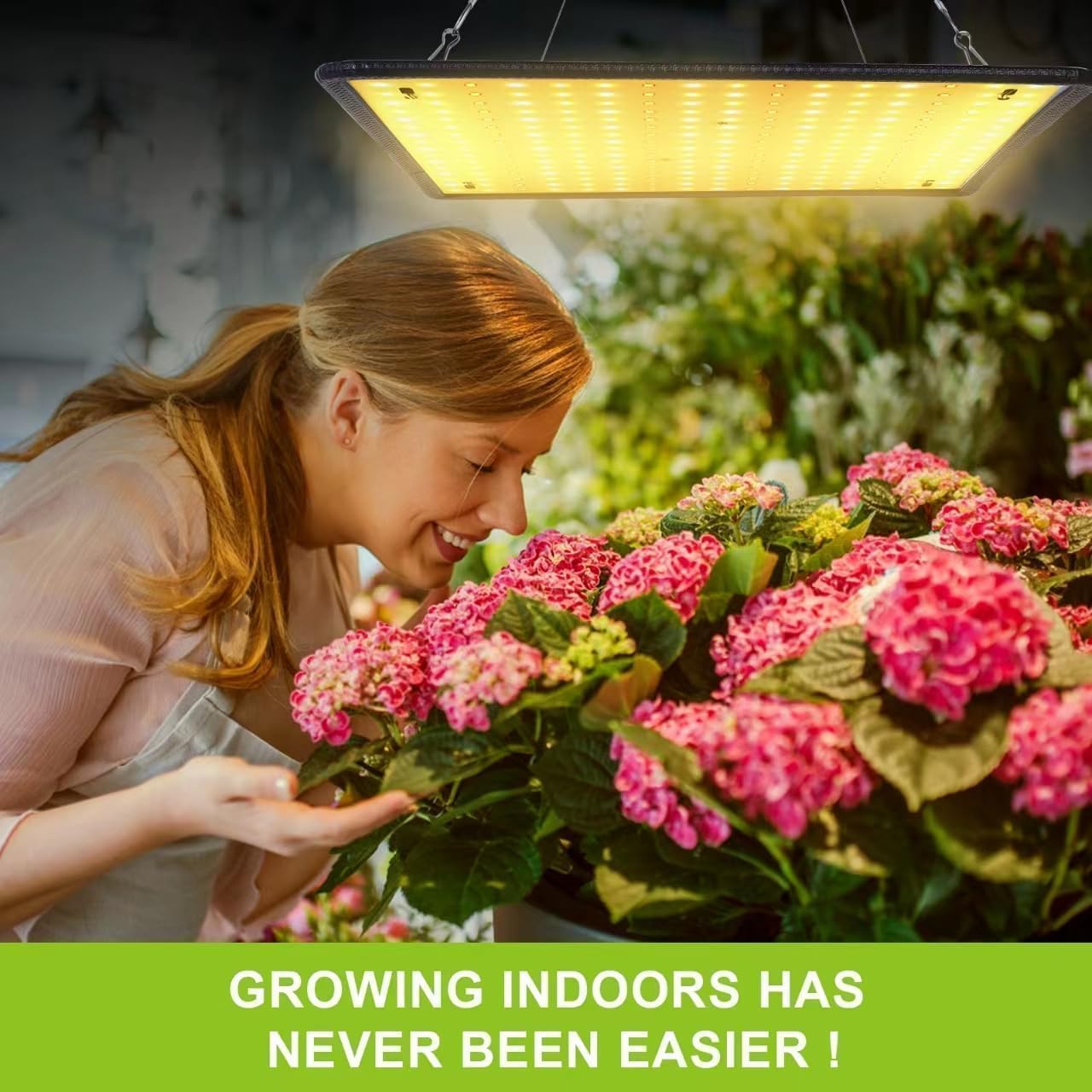 Full Spectrum LED Grow Light for Indoor Plants with UV&IR, Sunlight Simulating Plant Hanging Grow Light for Seedlings