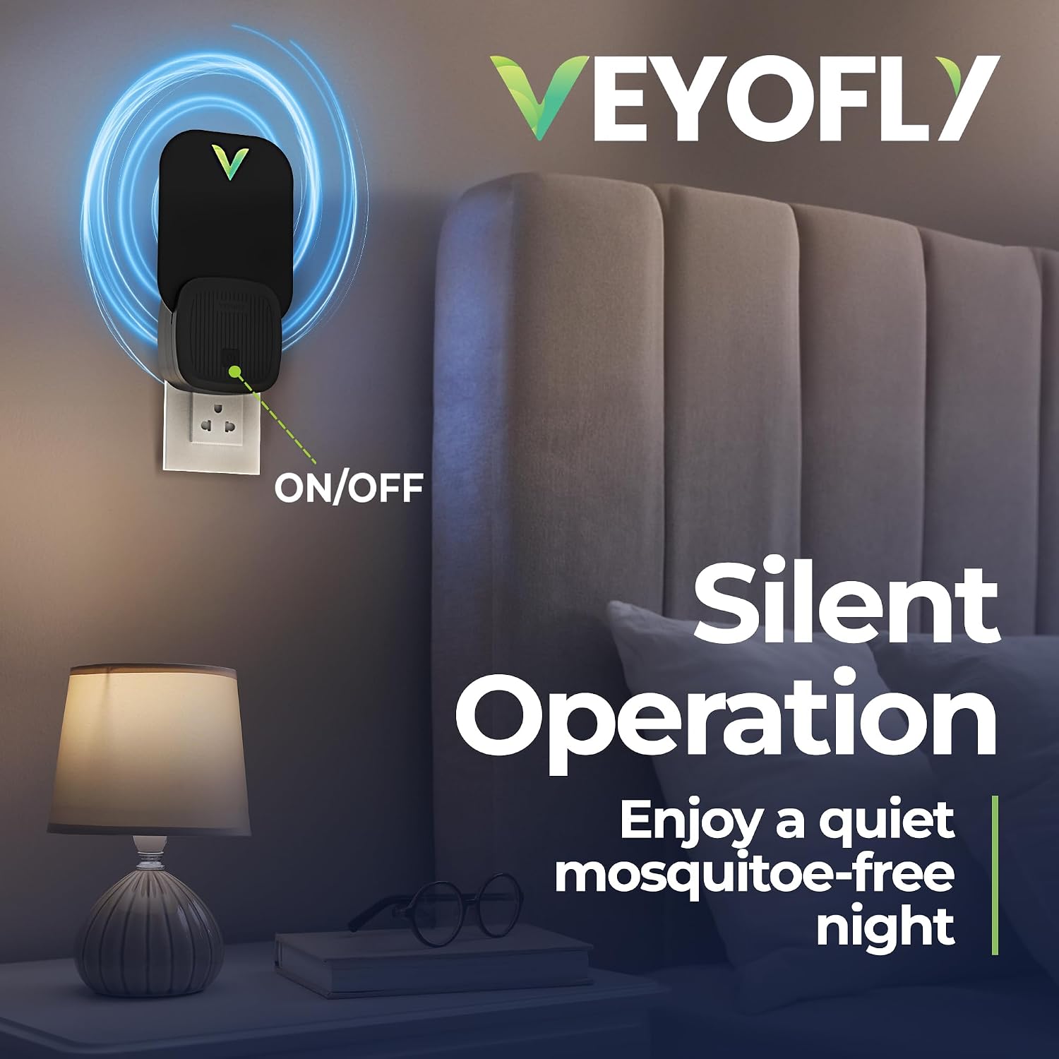 VEYOFLY Fruit Fly Traps Indoor Plug-in UV, Gnat Trap, 2 Device + 6 Refills | UV light attracts insects to glue cards