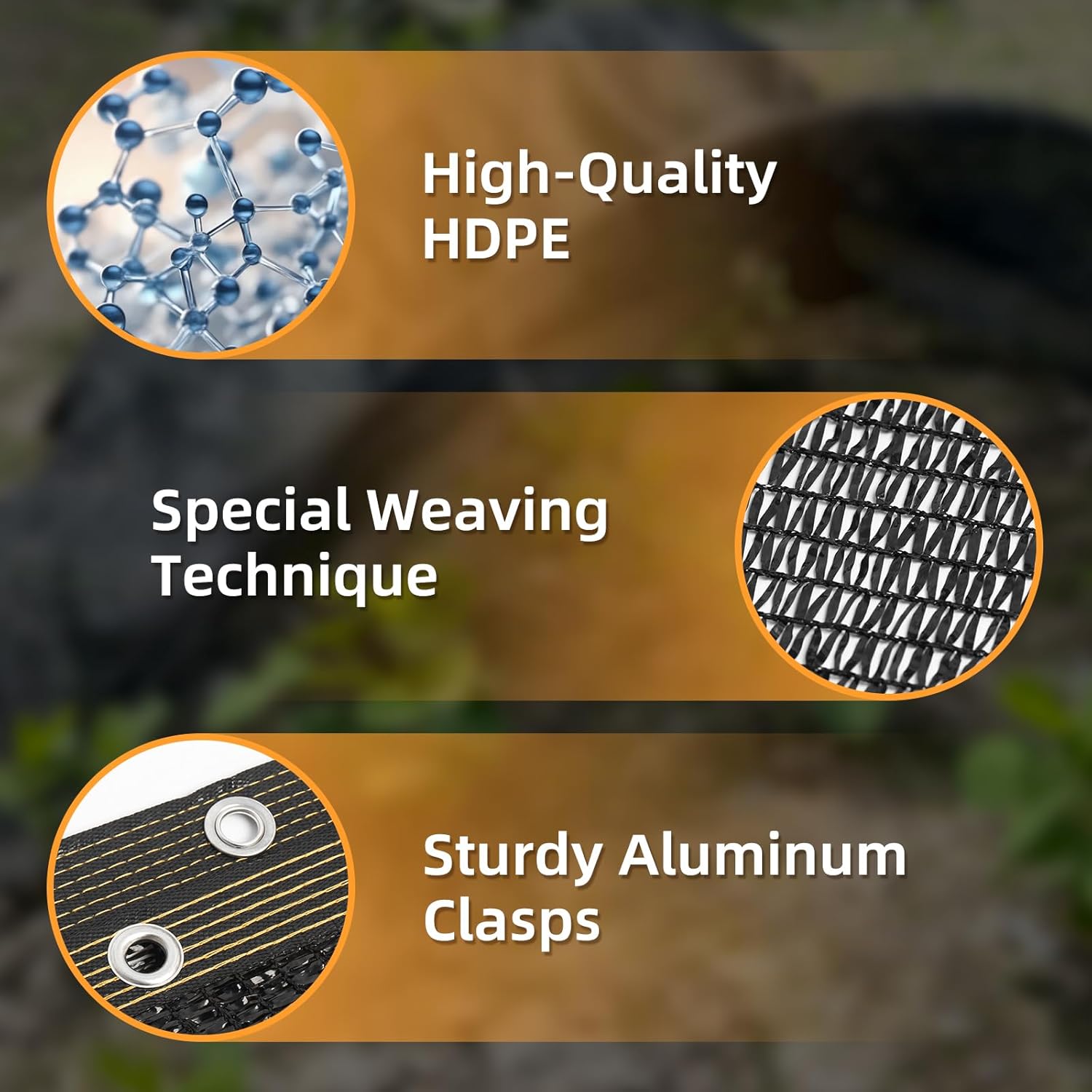 50% Shade Cloth for Garden, 10x20FT Black Mesh Tarp Net | HDPE Fabric, Sun Shade Cover with Grommets for Greenhouse