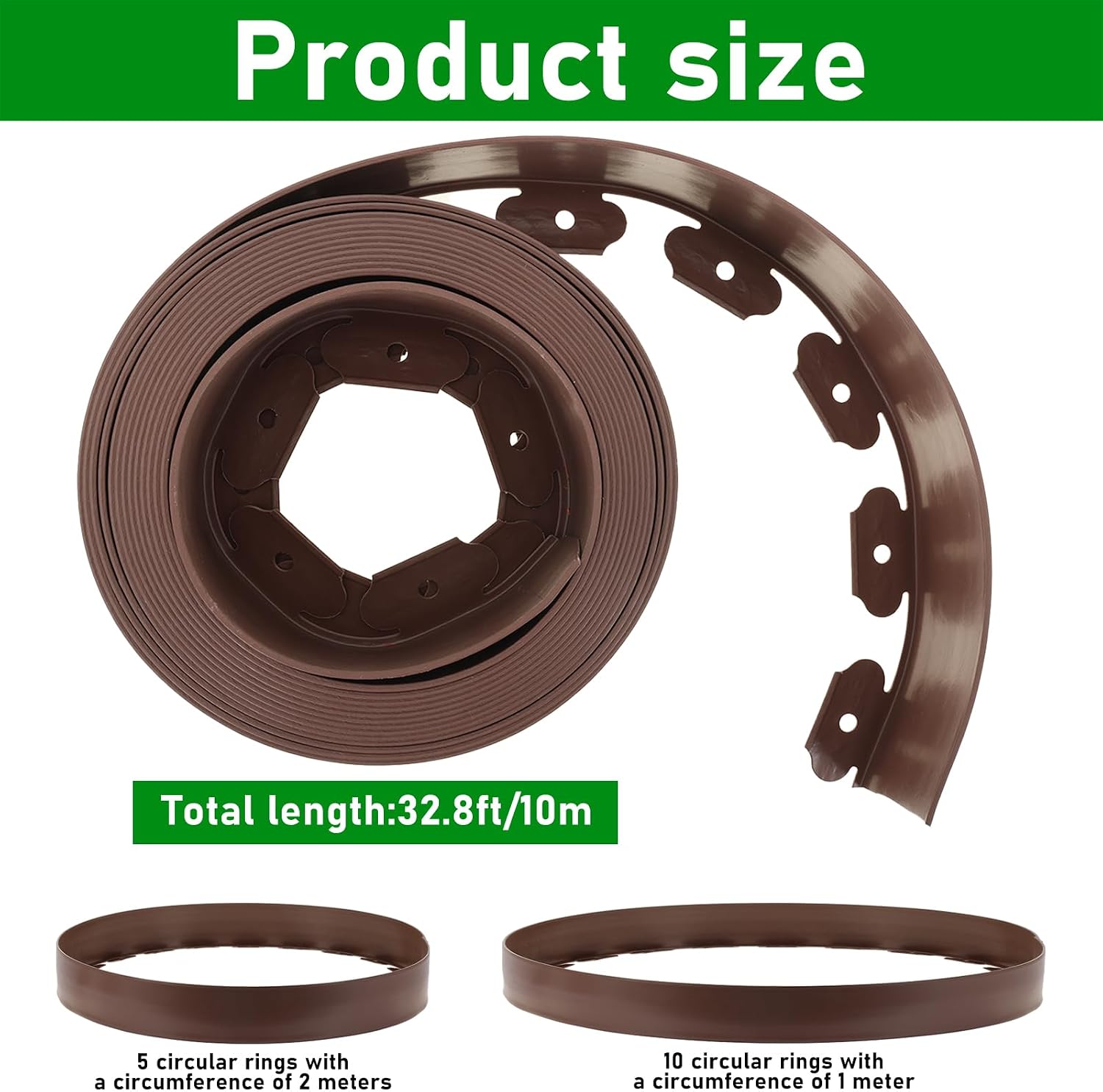 30 Ft Planting Grow Rings with 30 PCS Spikes Plant Rings for Outdoor Plants Planting Ring for Separate Rock and