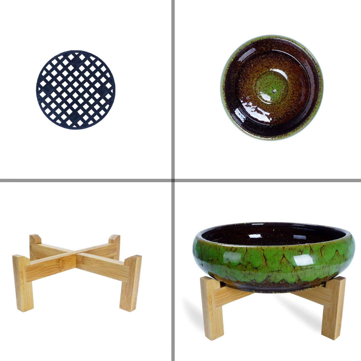 ARTKETTY Large Succulent Pots with Drainage 10 inch Succulent Planters with Planting Tools Set & 2.2lb Mix Pebbles