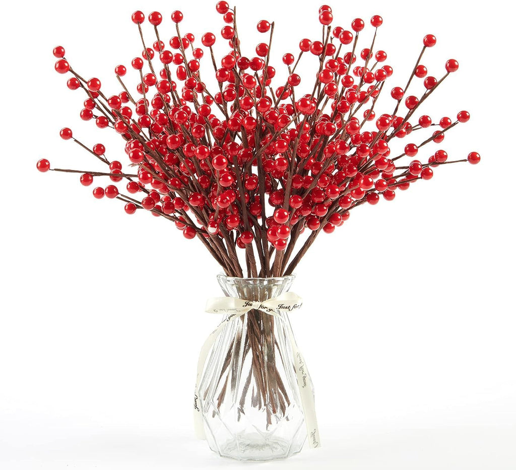 joyhalo 36 Pack 12.6in Red Berry Stems