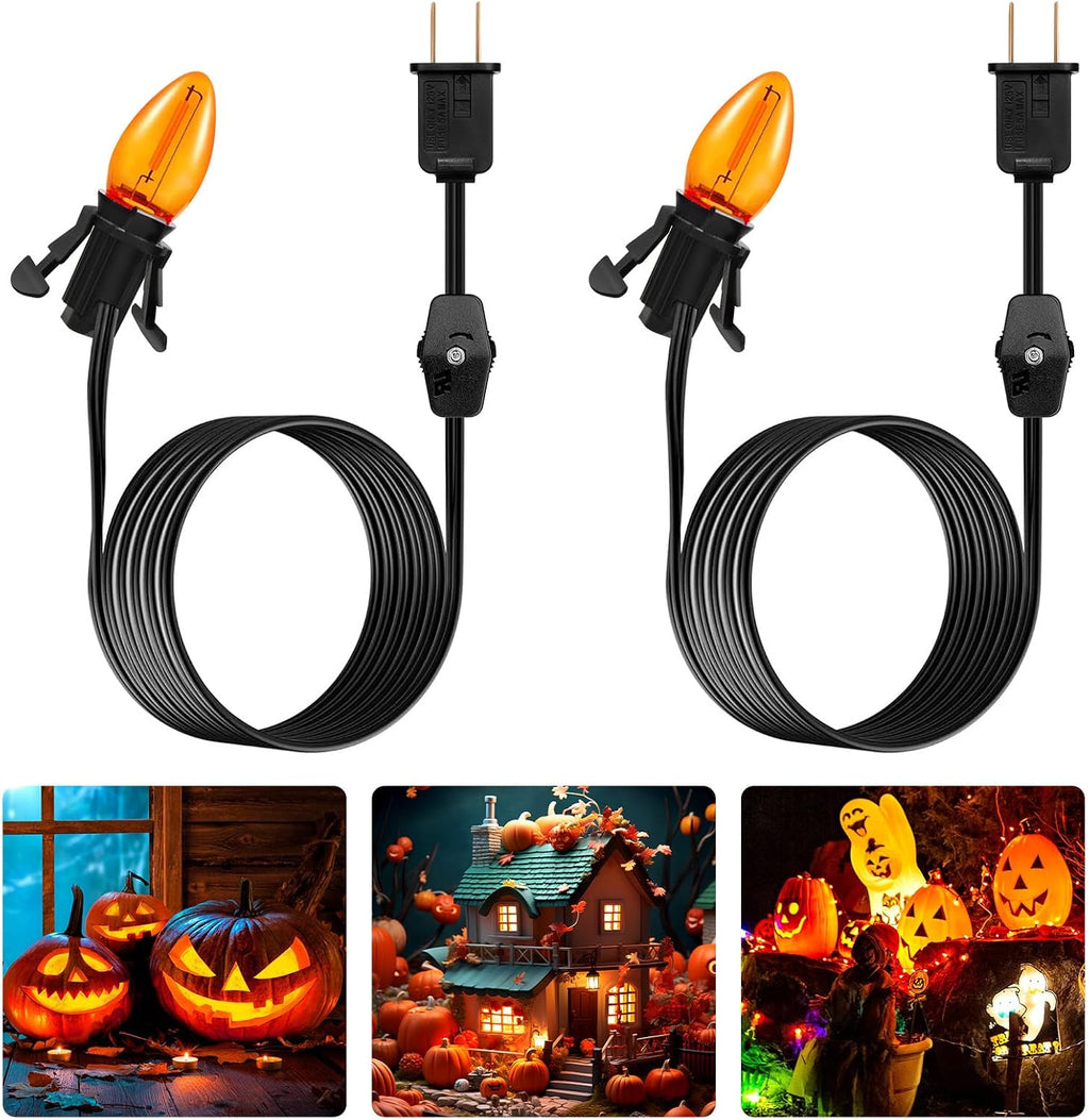 Brightown 6ft Accessory Cord with Light Bulb for Halloween Decor