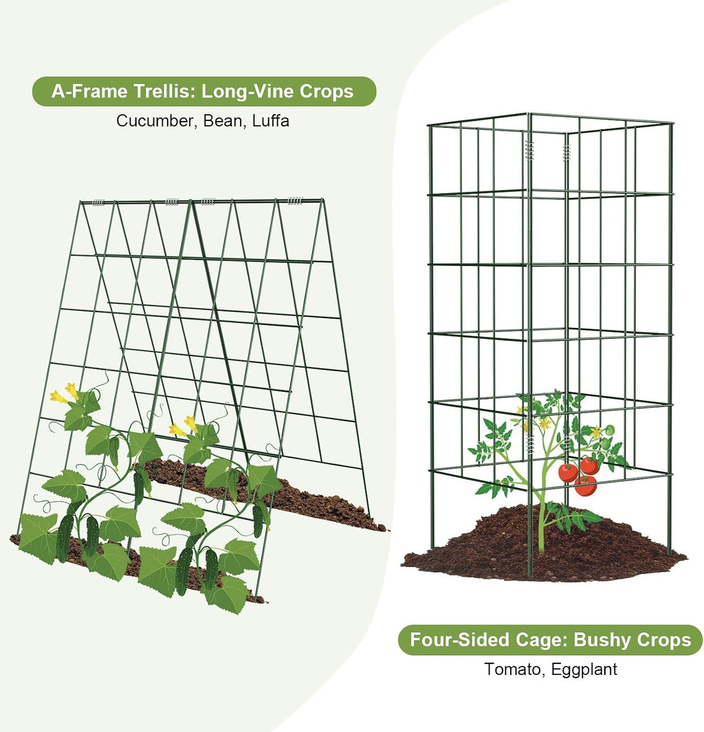 Amoskey Cucumber Trellis, Garden Trellis for Climbing Plants Outdoor, Foldable A-Frame Trellis, Cucumber Trellis for