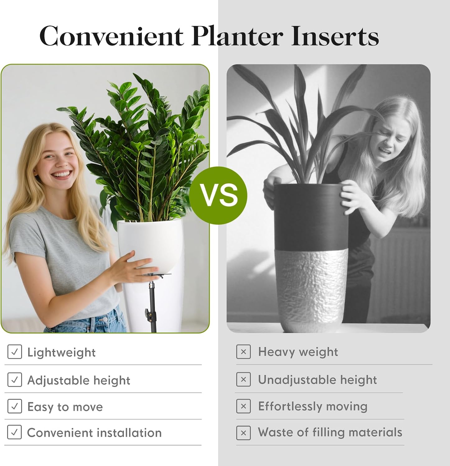 2 Pcs Adjustable Plant Risers,10-15" Rise, 4-12" Top & 6-9" Base, Metal | With Drainage Hole, Tripod Design, Portable