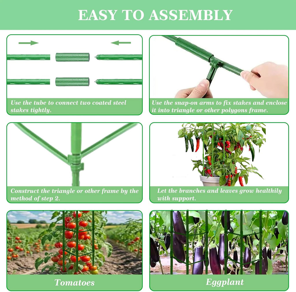 Moirsunt 66Inch Tomato Cage for Garden, 4Pack Plant Support Garden Stakes | Versatile Tomato Stakes Trellis for Raised