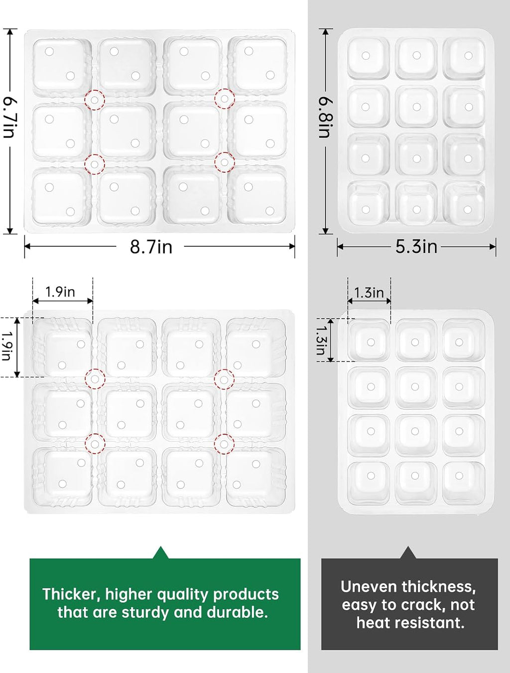 3-Pack Seed Starter Trays with Heat Mat, Seed Starter Kit with Grow Lights, 36 Large Cells Seed Germination Kit with