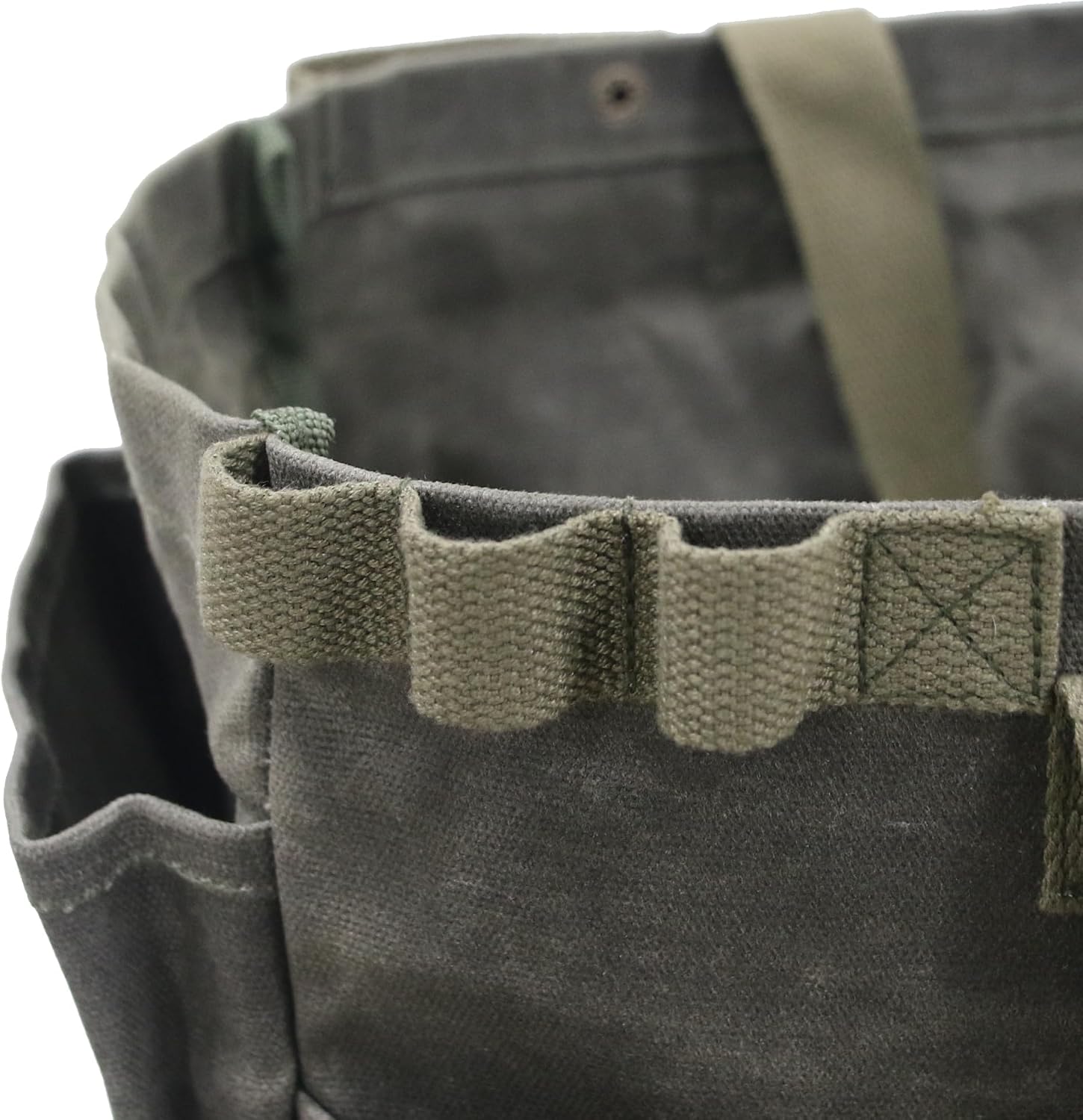 Portable Garden Camping Tool Storage Bag,Waxed Canvas Firewood Carrier Tote bag,Collapsible Sturdy Garden Basket Great