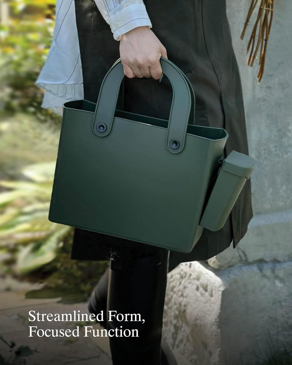 Hachiman Garden Tool Bag, Waterproof Gardening Tote | Interior Partition and Removable Pouch, Indoor Outdoor Use, Tools