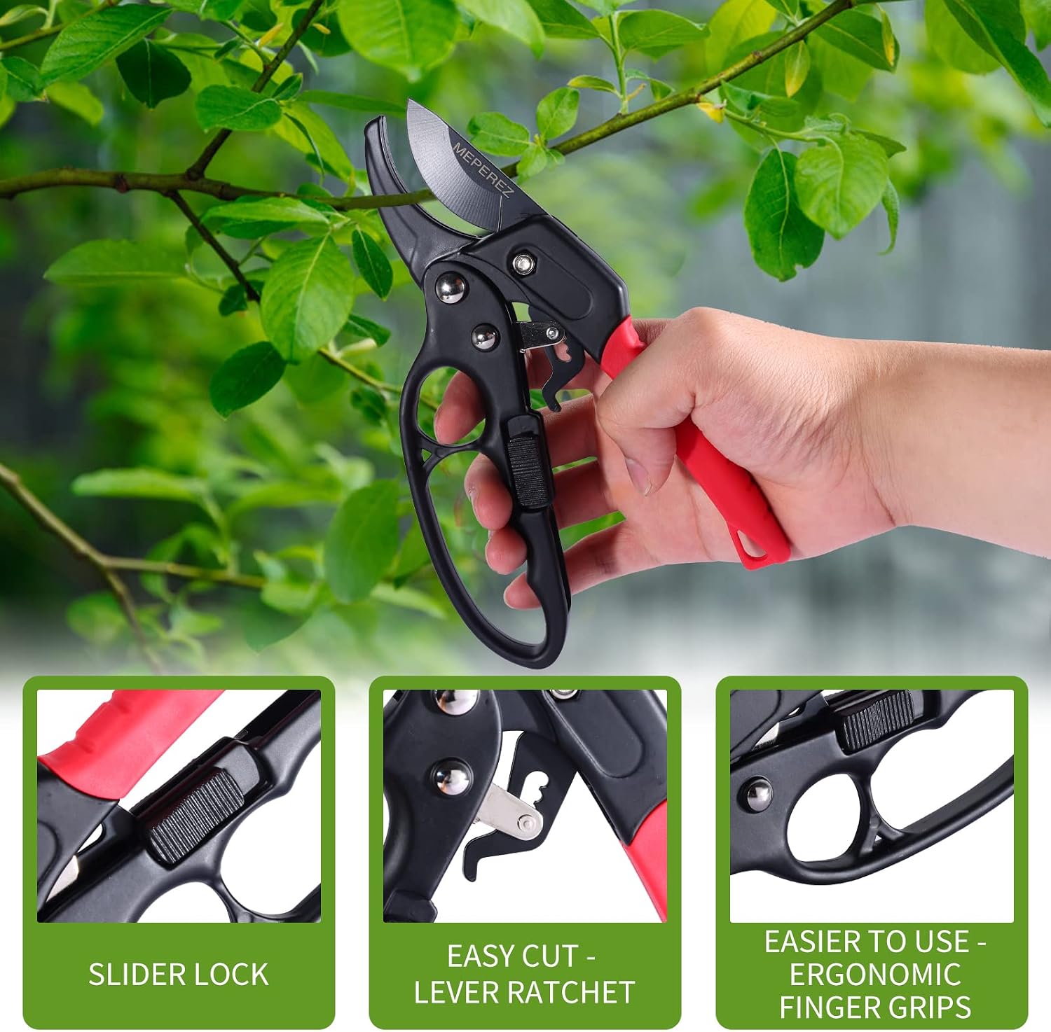 Premium pruning shears for gardening, Work 3 times easier, Pruners heady duty, Sharp garden clippers cuting florist