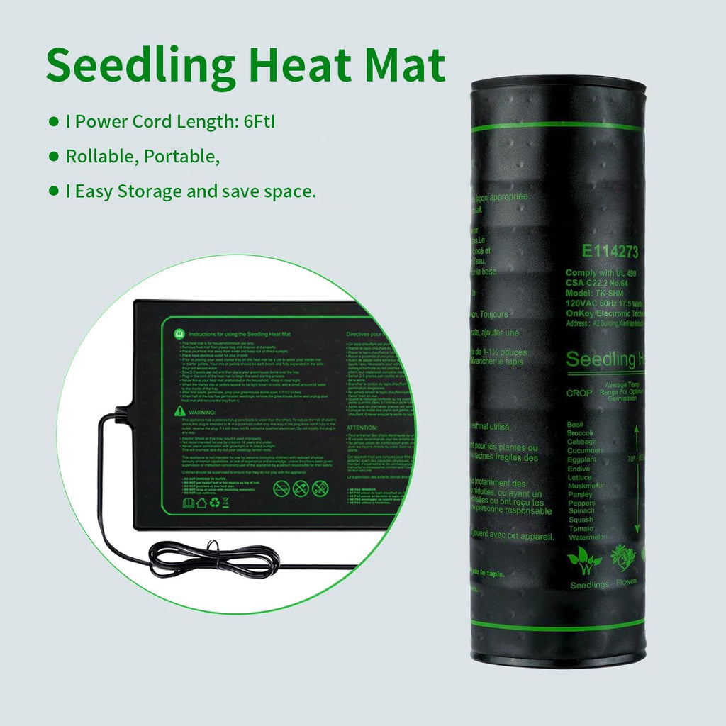 20"x20" Durable Seedling Heat Mat for Seed Starting and Germination | Waterproof Warm Hydroponic Heating Pad with ETL