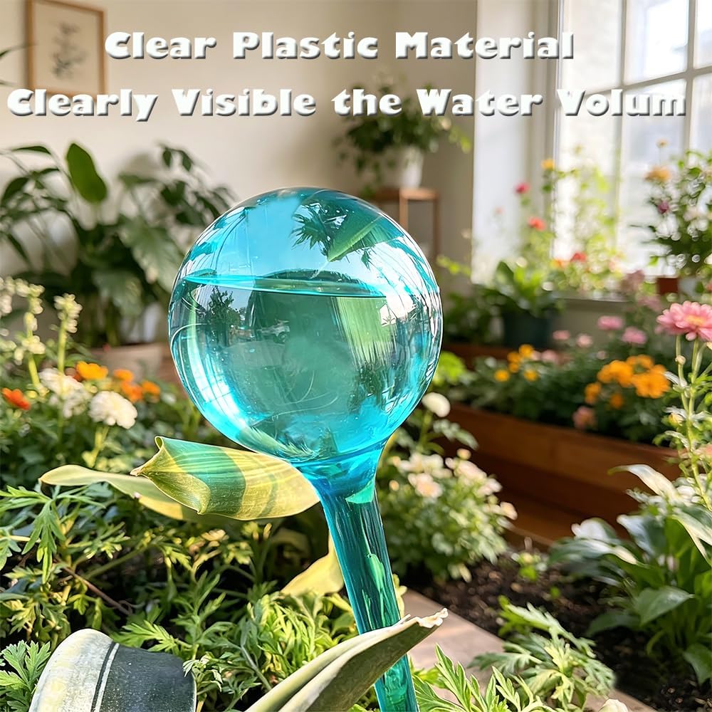 Plant Self Watering Globes, Large 12pcs Flower Automatic Watering Bulbs, Plastic Plant Flower Self Watering Devices