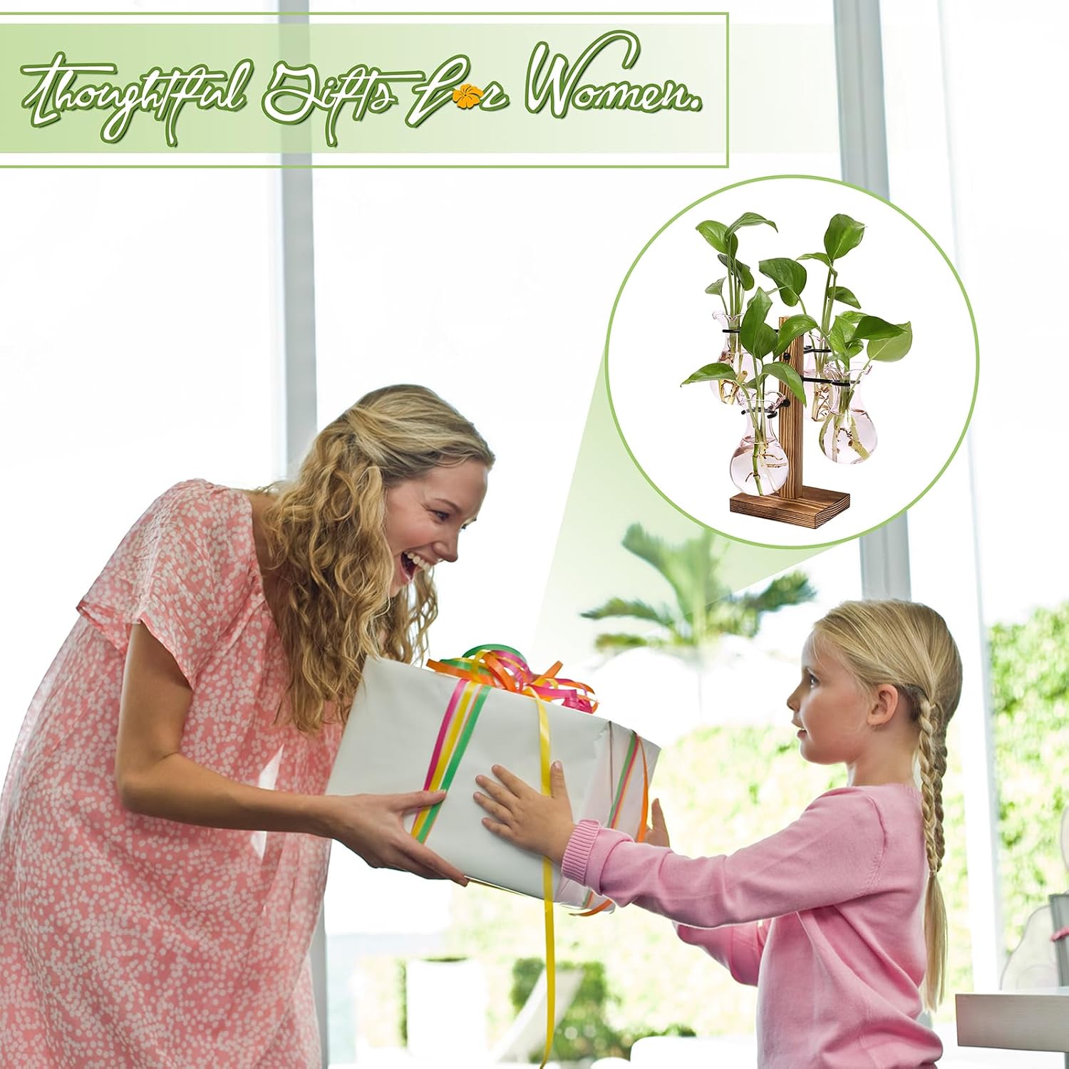 Plants Propagation Stations Bulb Glass Propagation Birthday Gift for Women | Garden Plant Lovers - 4 Bulb