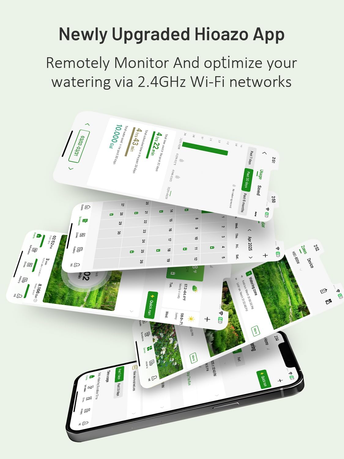 Indoor Smart Sprinklers Controller WiFi, Irrigation Controller Easy Use App Enabled, 8 Zone + 16 Plans, Save Water Auto