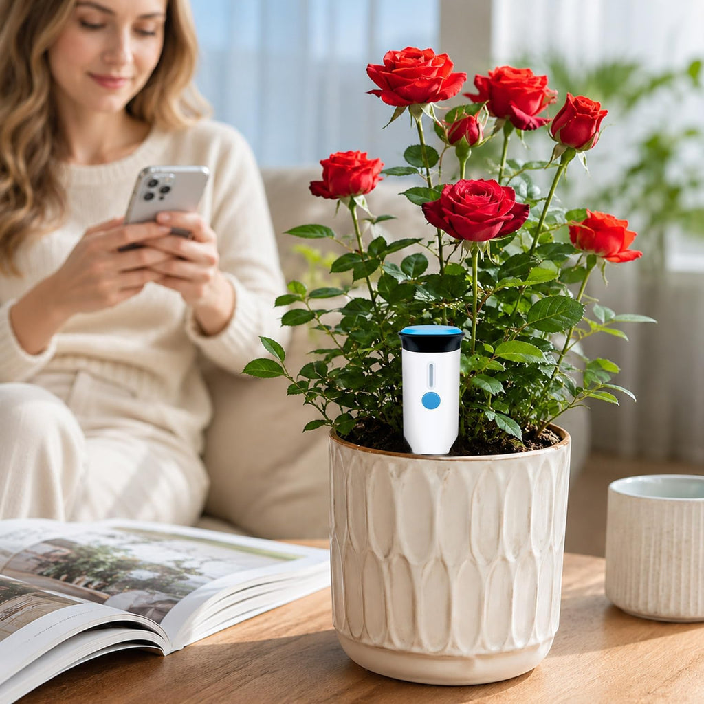 Mcbazel WiFi Smart Soil Tester, No Hub Needed, Tuya/Smart Life App | Soil moisture & air temp, IP66 waterproof, 2 AA