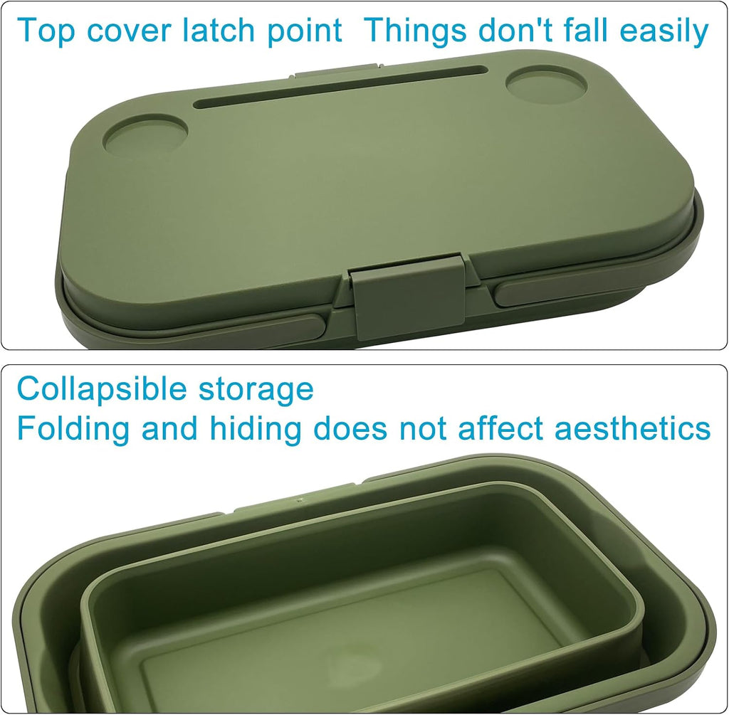 Foldable Picnic Basket Car Trunk Organiser Green | Large Capacity Camping Folding Basket with Table Can be used as Ice