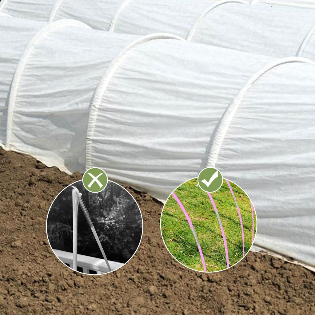 Garden Hoops, Sunwuk Pink Greenhouse Hoops for 2.5-5.5ft Wide Raised Beds, Small Garden Tunnel Hoops for Row Cover, 4