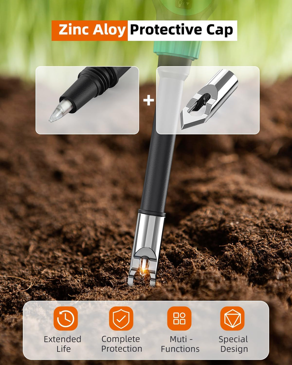 Tadeto Soil pH Tester, High Accuracy Digital pH Meter for Soil, Garden, Water, Plants, Solution and Food, Soil pH Test