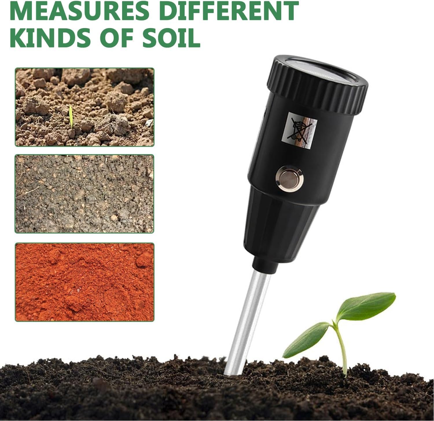 2 in 1 Soil PH Meter Soil Moisture Sensor Meter Soil PH Tester Soil Test Kit Gardening Tool for Indoor Outdoor Plant