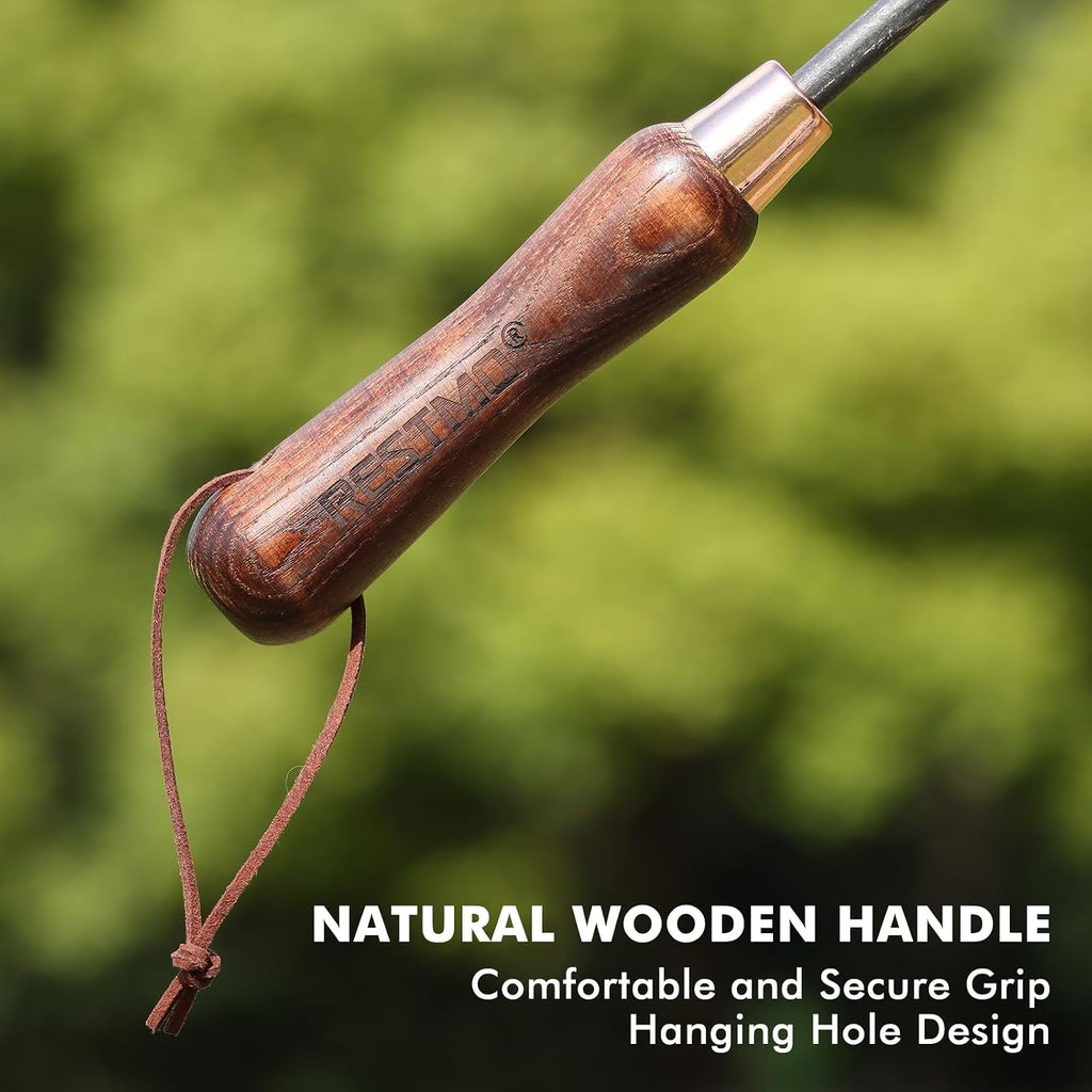 RESTMO Gardening Tools Set, 3-in-1, Carbon Steel, Wooden Handle, Brown | Heavy duty gardening tools kit. Includes
