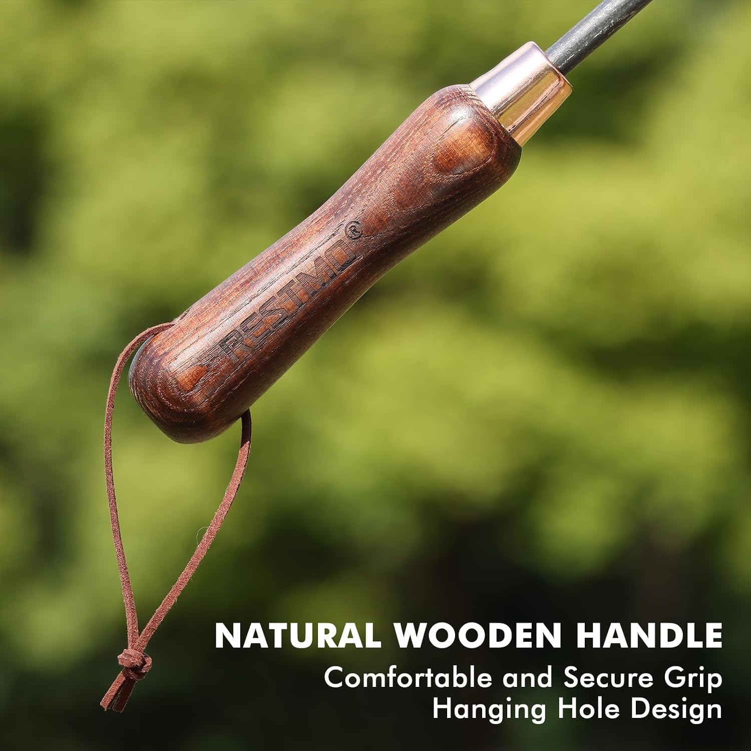 RESTMO Gardening Tools Set, 3-in-1, Carbon Steel, Wooden Handle, Brown | Heavy duty gardening tools kit. Includes
