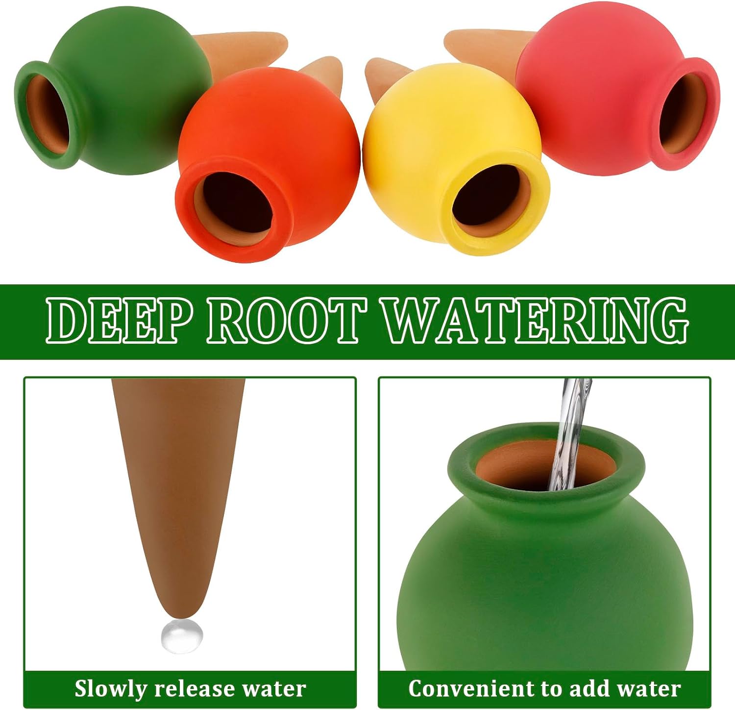8PCS Terracotta Watering Spikes, Self Watering Planter Insert Irrigation Dripper, Automatic Watering Devices, Watering