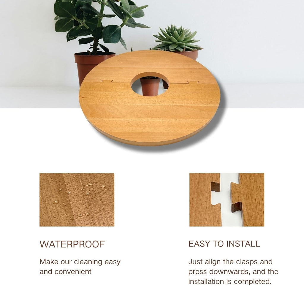 13.7 Inch Plant Pot Grid from Animals, Wooden Plant Pot Cover, Indoor Plant Protector from Cats, Flowerpot Decorative