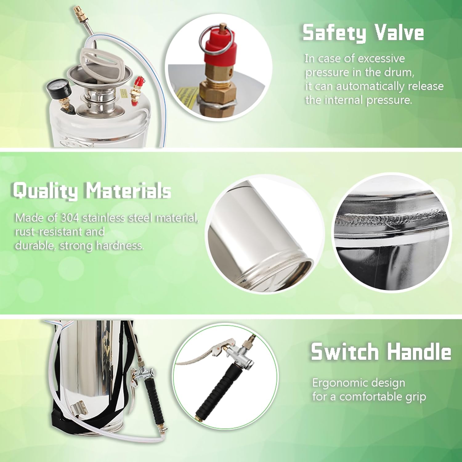 Heavy Duty Stainless Steel Sprayer, 3 Gallon Pump Sprayer, 12L Stainless Hand Pump Sprayer for Lawn, Garden Watering