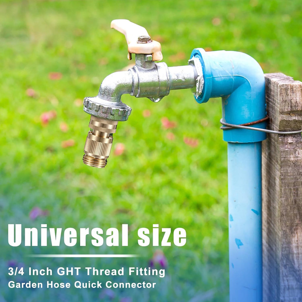 Therwen 12 Sets Garden Hose Quick Connector Solid 3/4 Inch Water Hose Connectors No Leak Heavy Duty Garden Fitting