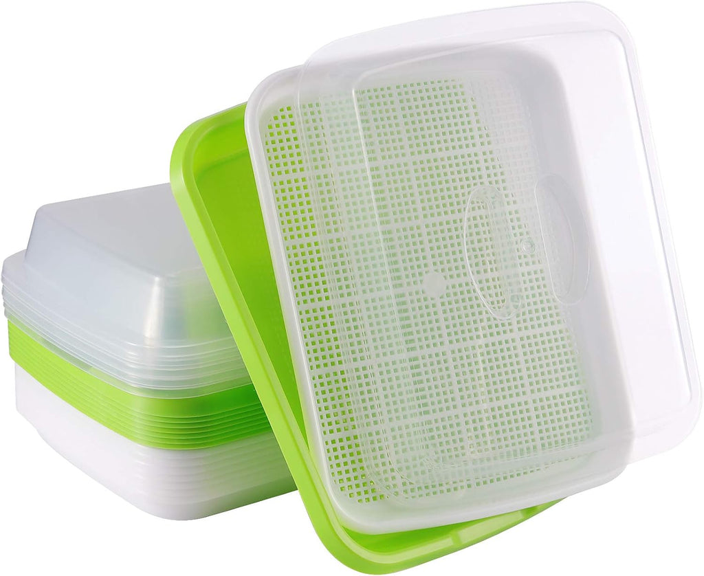 8 Pack Seed Sprouter Tray, BPA Free, Big Capacity Seed Germination Tray, Healthy Wheatgrass Seeds Grower with Lid for