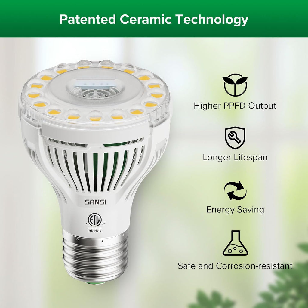 SANSI Grow Lights for Indoor Plants, 40W Plant Lights for Indoor Growing | Dimmable 4 Head 35"-64" Adjustable Tripod