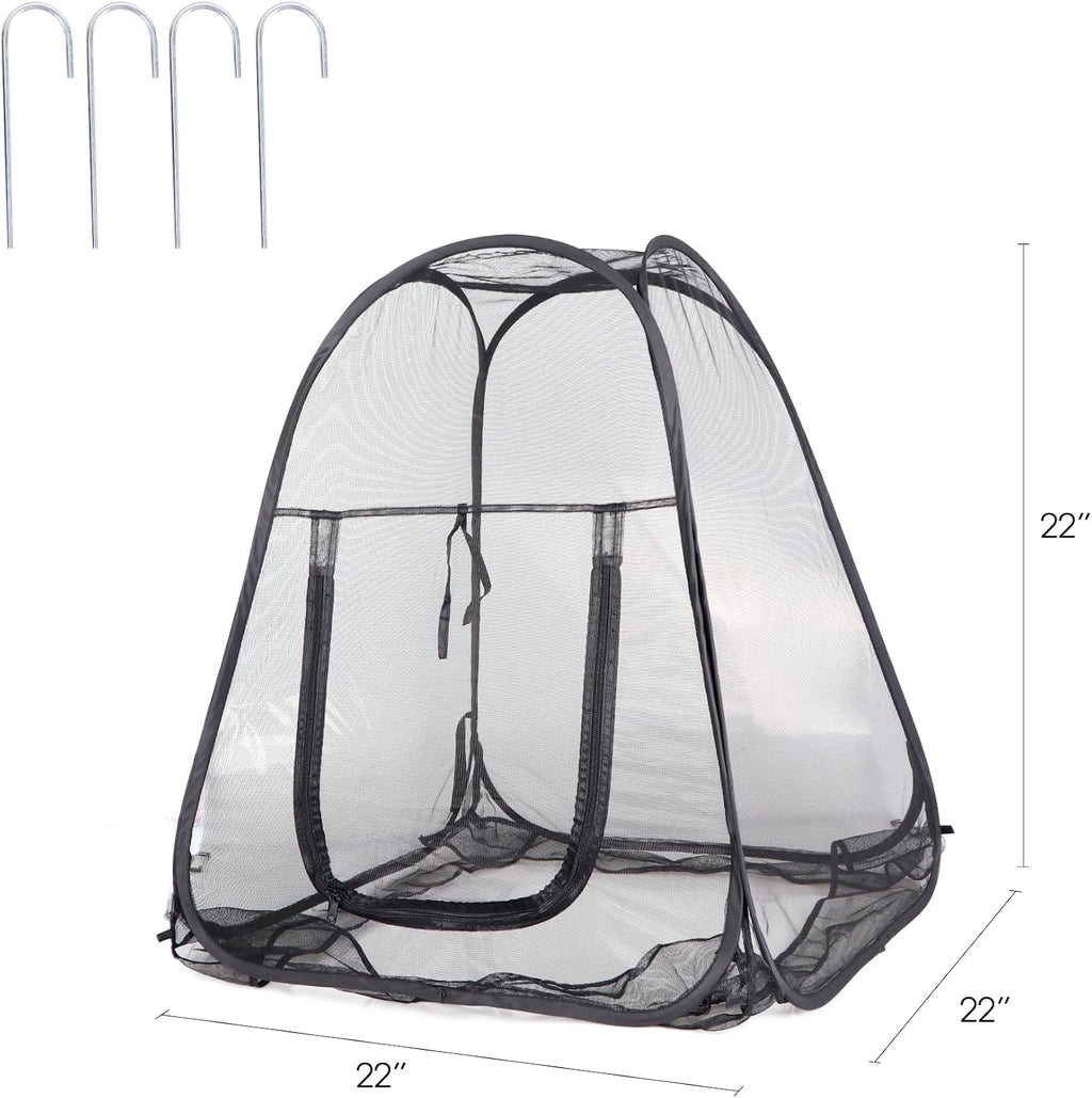 Mesh Plant Cover from Animals, Plant Netting Pest Guard Cover, Plant Tent Cage Pop-up with 4 Stakes for Vegetables