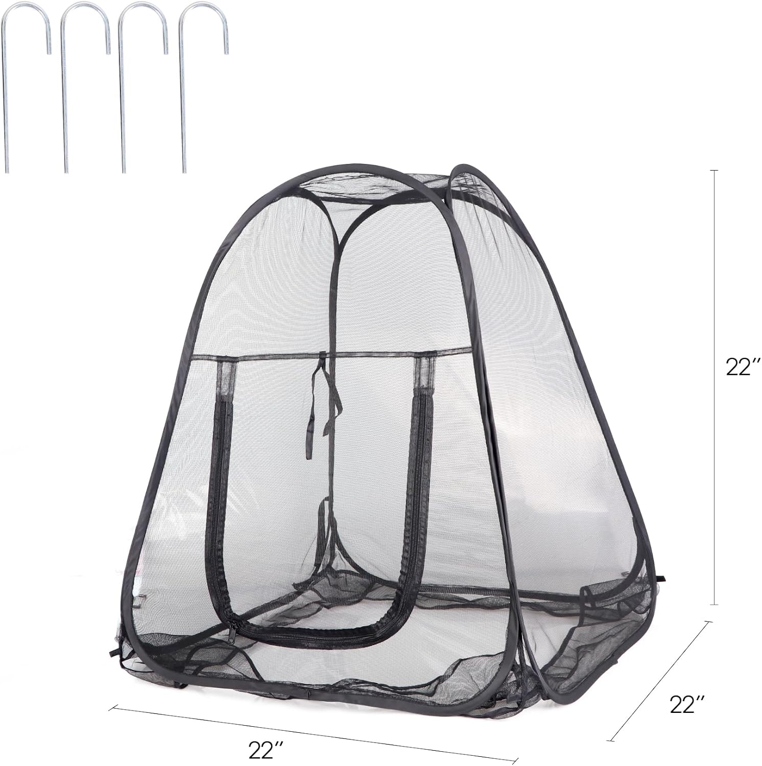 Mesh Plant Cover from Animals, Plant Netting Pest Guard Cover, Plant Tent Cage Pop-up with 4 Stakes for Vegetables