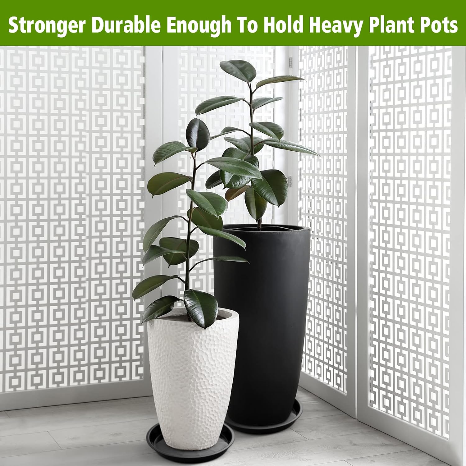 Honeydak 16 Pack 14.2 Inch Plant Saucer Plastic Plant Water Tray Plastic Saucers for Indoors Outdoors Round Pot Planter