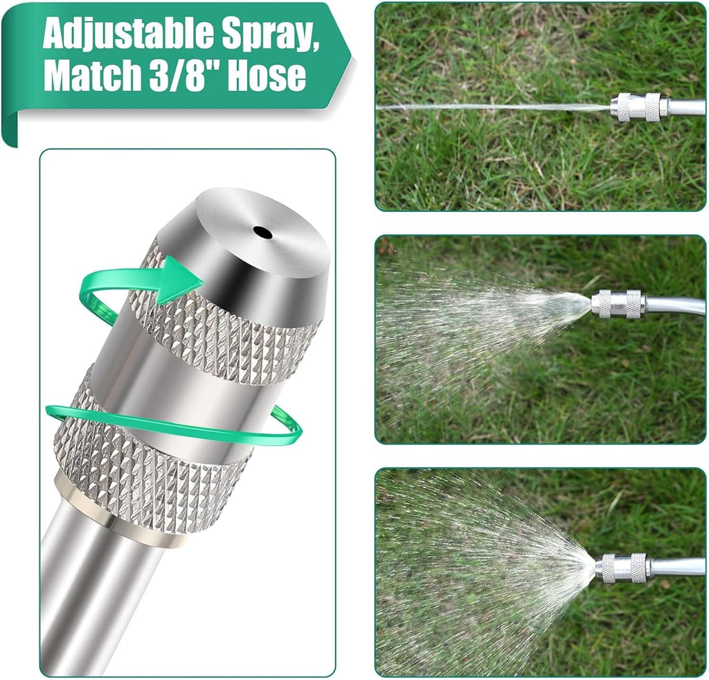 4 Pack 29" Adjustable Sprayer Wand, Shut Off Valve | Brass Barb Fits 3/8 in Hose, Stainless Steel Tube, Lockable