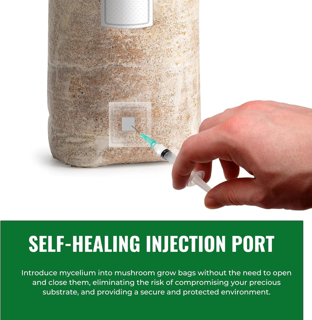 20 Packs 6 Mil Mushroom Grow Bags with Self Healing Injection Port, Thick Spawn Bags 5" X 8" X 20" with 0.2 Micron