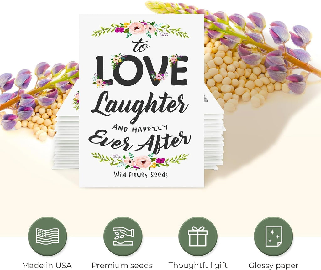 25 Wildflower Seed Packets - Wedding Favors for Guest - Wedding Decorations for Reception - Wild Flower Seeds Throw and